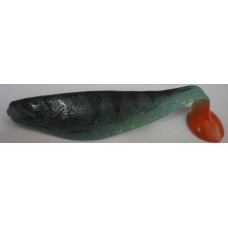 Peixe Cormoura 15cm Cor: preto/ verde com brilhantes/laranja(venda à unidade)